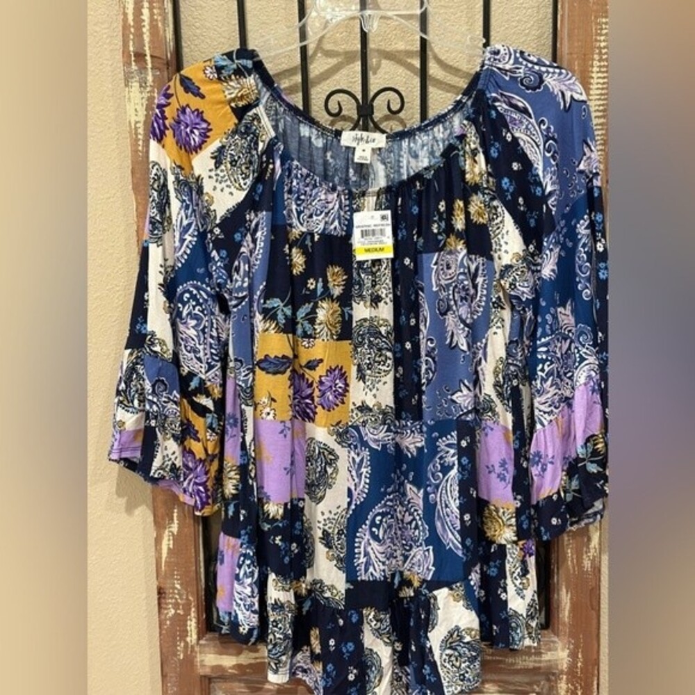 Style & Co women’s patchwork top - Picture 2 of 6